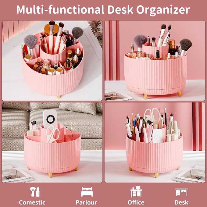 fanado 360° Rotate Makeup Brush Holder Organizer, Makeup Organizers Countertop - Image 3