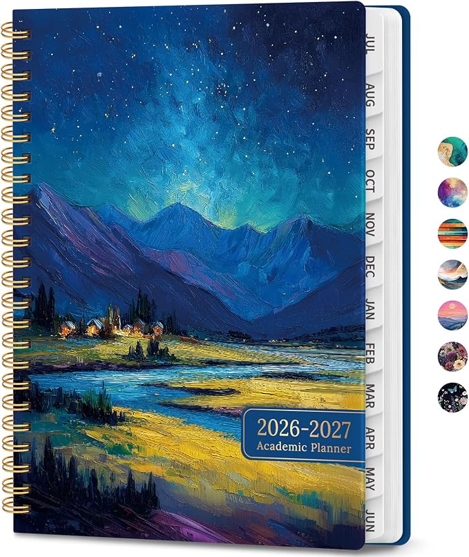 Academic Planner 2026-2027, Weekly and Monthly Calendar Book, July 2026 – June by JEJEGO