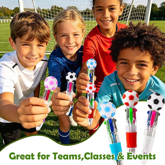 24Pcs Soccer Mini Multicolor Pens in One 4-in-1, Cute Pens Bulk - Image 6