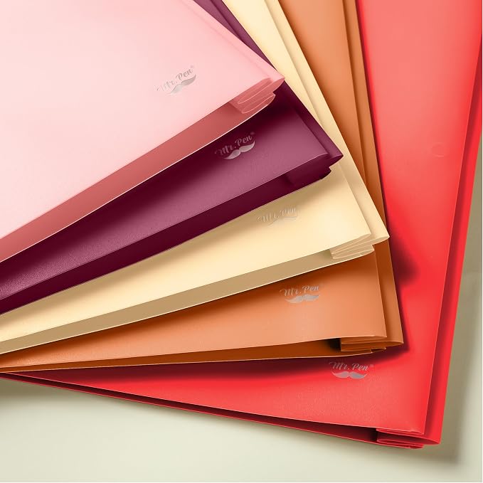 Mr. Pen- Plastic Folders with Pockets and Prongs, 5 Pack, Letter Size | Sunset - Image 6