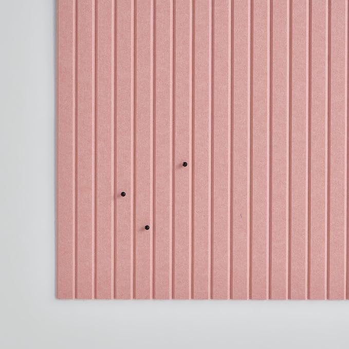 Large Cork Boards for Walls Black Felt Alternative - Slat Wall Paneling, Bulletin Board Tiles for Home Decor, Push Pin Corkboard Organizer for Office or Classroom-12-Pack Panel Kit (Coral)-DeskLoop Office