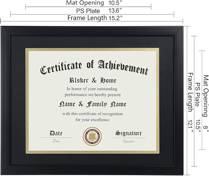 ELSKER&HOME 8.5x11 Certificate Frame Black - Image 4