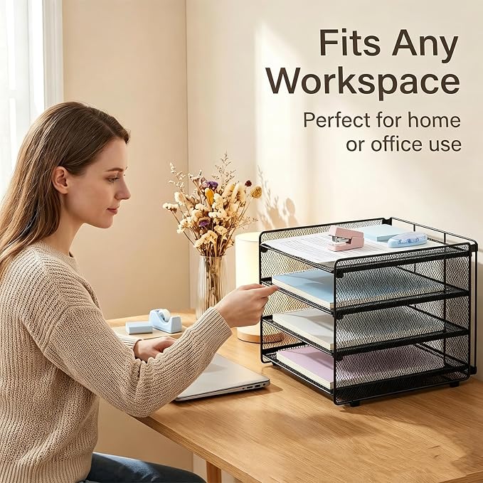 OPNICE 4-Tier Paper Organizer Letter Tray, Desk Organizers and Accessories - Image 7