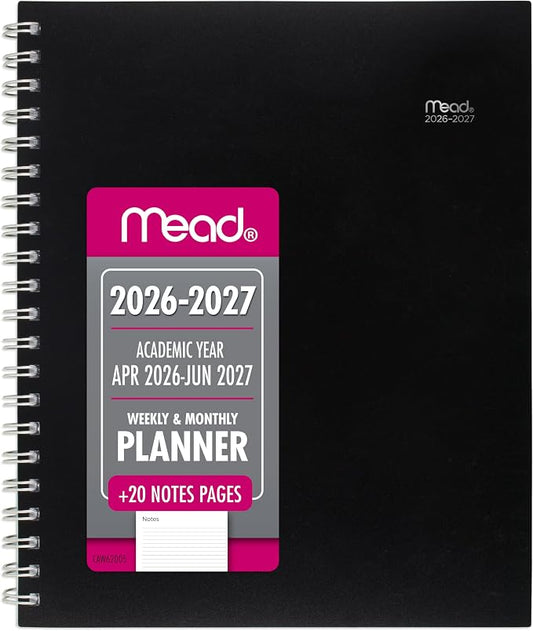 Mead Planner 2026-2027 Weekly & Monthly Academic 15-Month April-June, 8.5" x 11" by Mead
