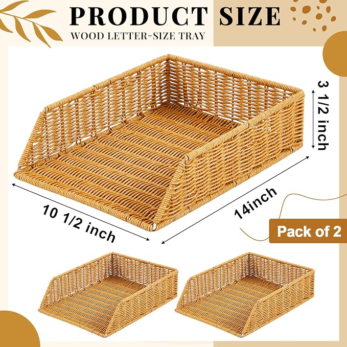 Yeaqee 2 Pcs Paper Tray Organizer - Image 2
