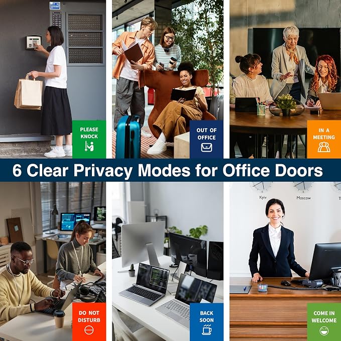 Name Plate for Desk& Office Door Sign, 6 Options Do Not Disturb, In A Meeting - Image 3