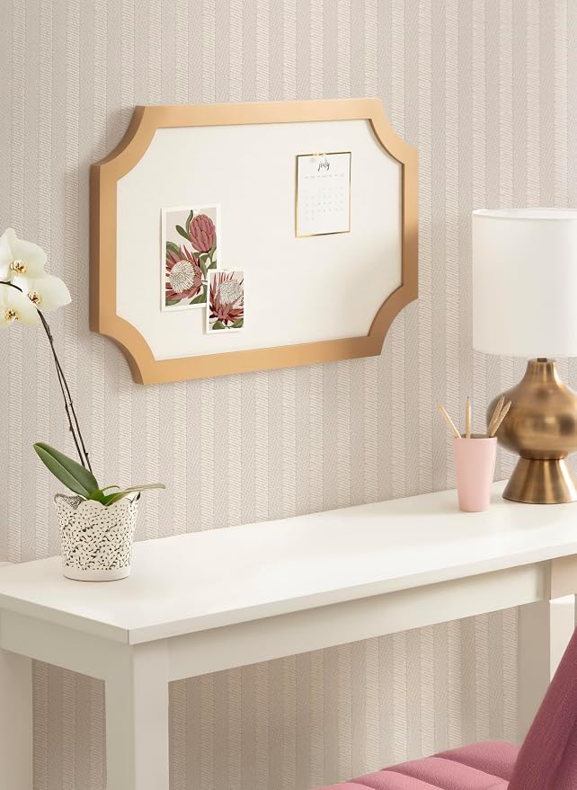 Kate and Laurel Holbrook Glam Framed Scallop Fabric Pinboard, 15 x 24, - Image 3