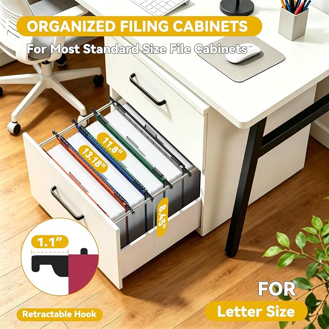 2" Expanding Hanging File Folder Extra Capacity, Plastic Letter Size Hang Folder - Image 3