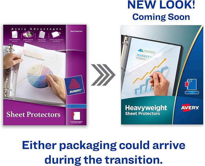 Avery Clear Heavyweight Sheet Protectors, Easy Load, 50 Document Protectors - Image 2