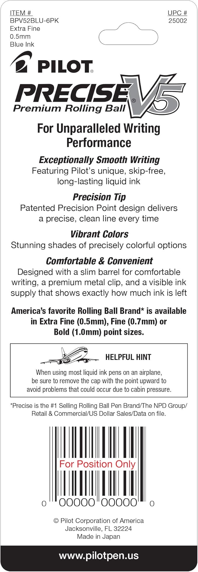 PILOT Precise V5 Stick Liquid Ink Rolling Ball Stick Pens, Extra Fine Point - Image 2