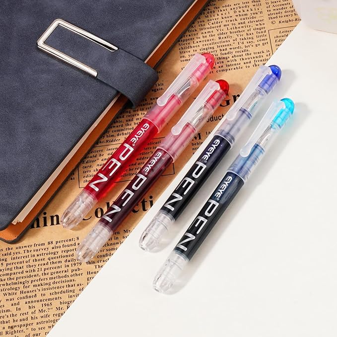 EYEYE Disposable Fountain Pens, 8 Pack Multicolor Fine Point Fountain Pens for Writing, Stainless Steel Nib, Smooth Writing for Calligraphy, Journaling, Drafting, Sketching, Doodling & Gifts-DeskLoop Office