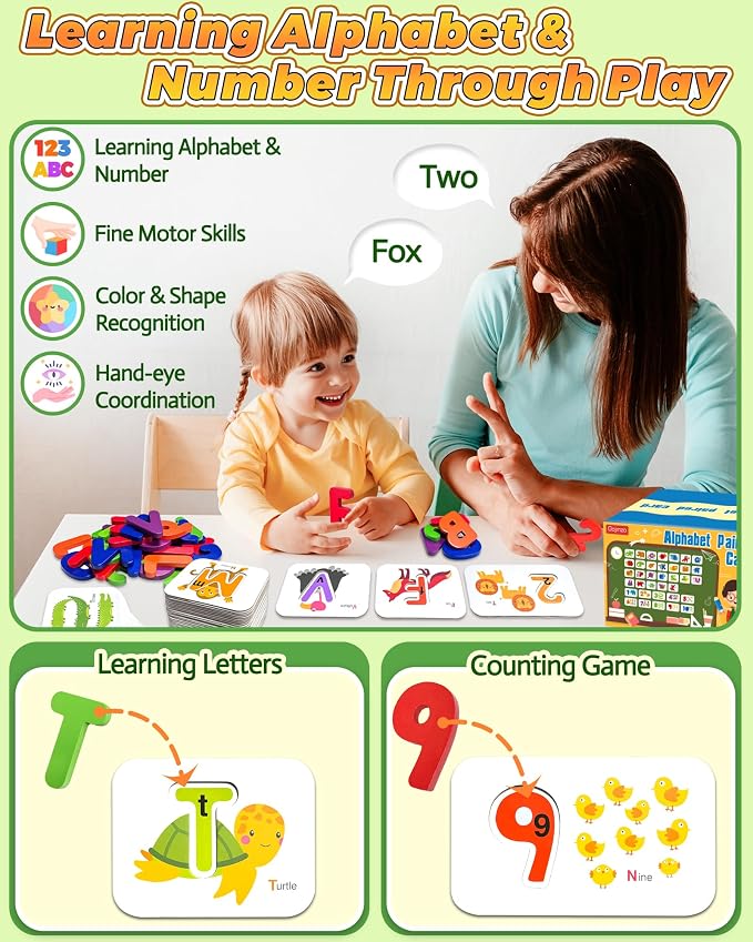 Gojmzo Alphabet Flash Cards, ABC Learning Toys - Image 3