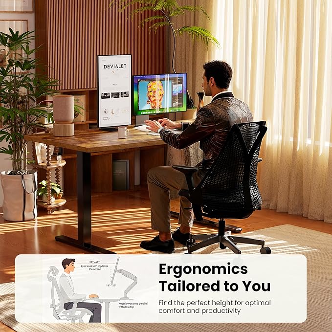 ErGear Height Adjustable Electric Standing Desk, 63 x 28 Inches Sit Stand up - Image 8