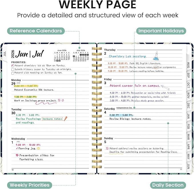 Planner 2026-2027, Academic Monthly and Weekly Calendar Planner - Image 3