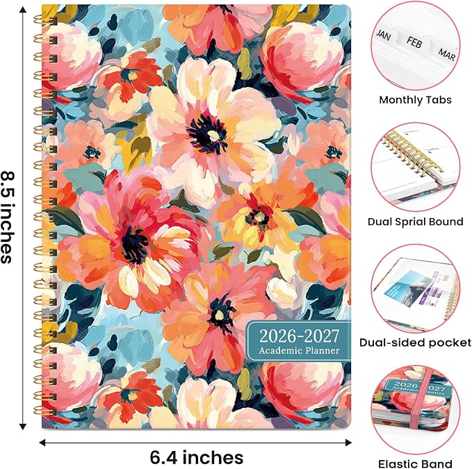 Academic Planner 2026-2027, Weekly and Monthly Calendar Book, July 2026 – June - Image 5
