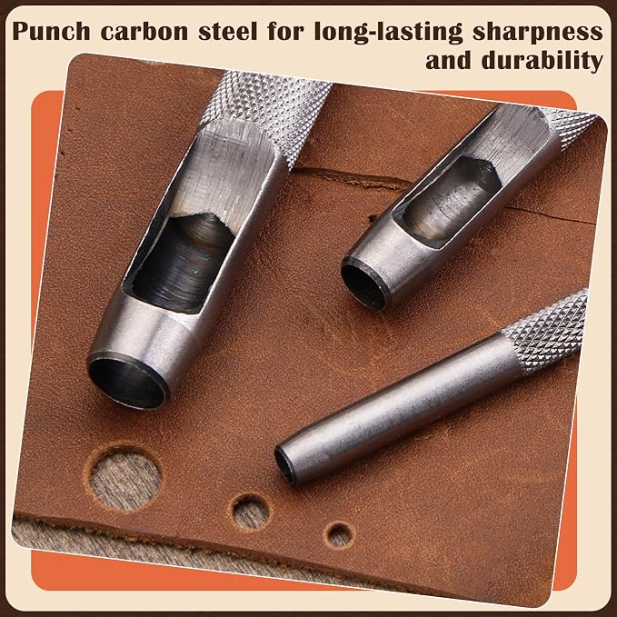 8 Pcs Leather Hole Punch Cutter 1mm-4.5mm Hollow Punch Set - Image 4
