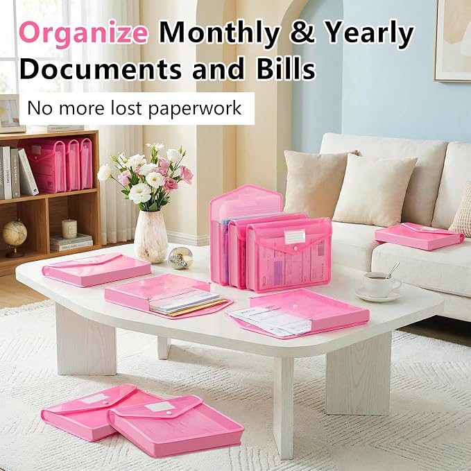 HOUYEE 2 Pack Plastic Expanding File Folder, Expandable Envelope File Folder - Image 7