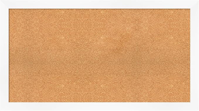 Amanti Art Natural Cork Board for Wall, 25x45 Vision Board with White Frame, Oversize Corkboard Office Decor for Home Organization, Modern Corkboard Pinboard to Display Items for Home Organization in-DeskLoop Office