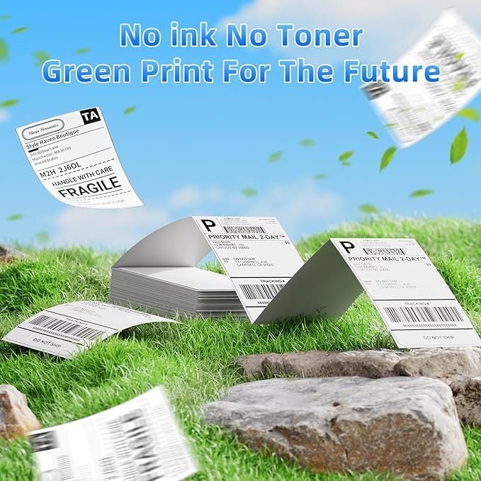 4x6 Thermal Labels, 1 Packs of 500 4x6 Fold Labels - Compatible with JADENS, ASprink, Phomemo, Rollo, Zebra, Omezizy and Other Thermal Printers-DeskLoop Office