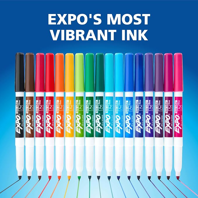EXPO Dry Erase Markers, Low Odor Ink, Fine Tip, Office Supplies - Image 9