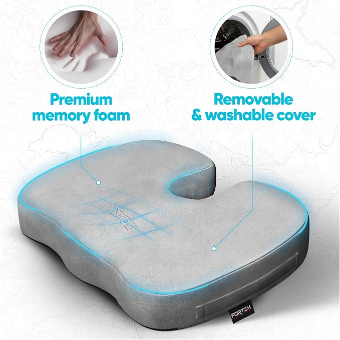 FORTEM Seat Cushion, Office Chair Cushion, Memory Foam Car Seat Cushions - Image 3