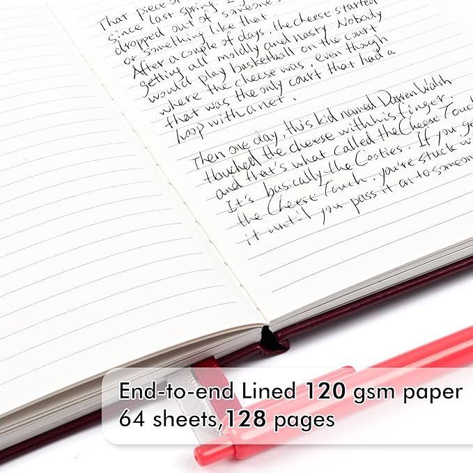 feela 24 Pack Journal Notebook for Work, Business Notebook Bulk Hardcover Lined Writing Journal with Pen Holder for Men Women Note Taking, with 24 Black Pens, 120 GSM, 5.1”x8.3”, A5, Wine-DeskLoop Office