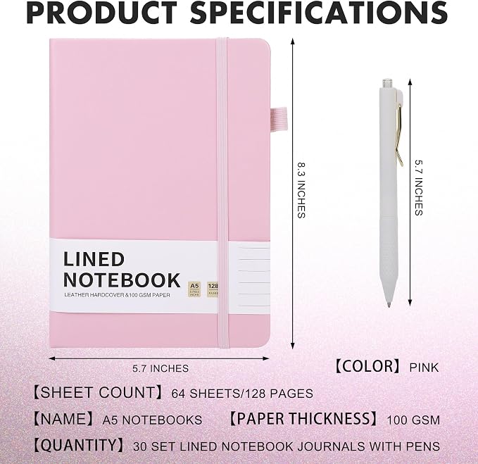 Aodaer 30 Set Lined Notebook Journals - Image 2
