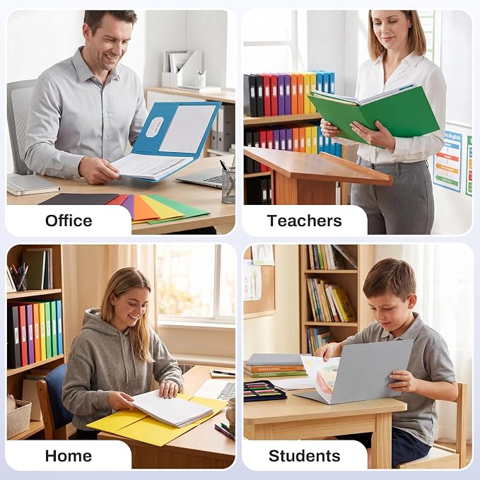 SUNEE Folders with Pockets, 2 Pocket Folders Fit Letter Size Paper, Paper File - Image 5