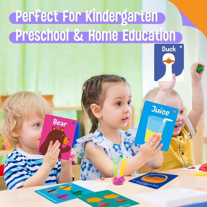 110 PCS Sight Word Flashcards, Double Sided Cards- Alphabet, Home Object - Image 6