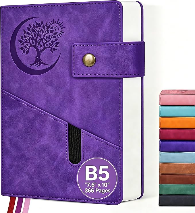 PAIBAS 7.6 x 10 Lined Notebook Journal 366 Pages Leather Journal by PAIBAS