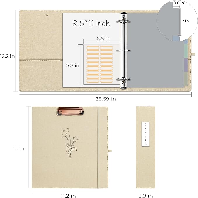 EYROZILL 3 Ring Binder 2 Inch, Binder - Image 5