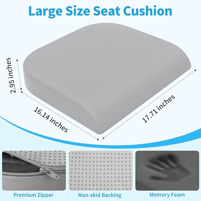 TranquilRelax Large Seat Cushion, Memory Foam Cushion - Image 3