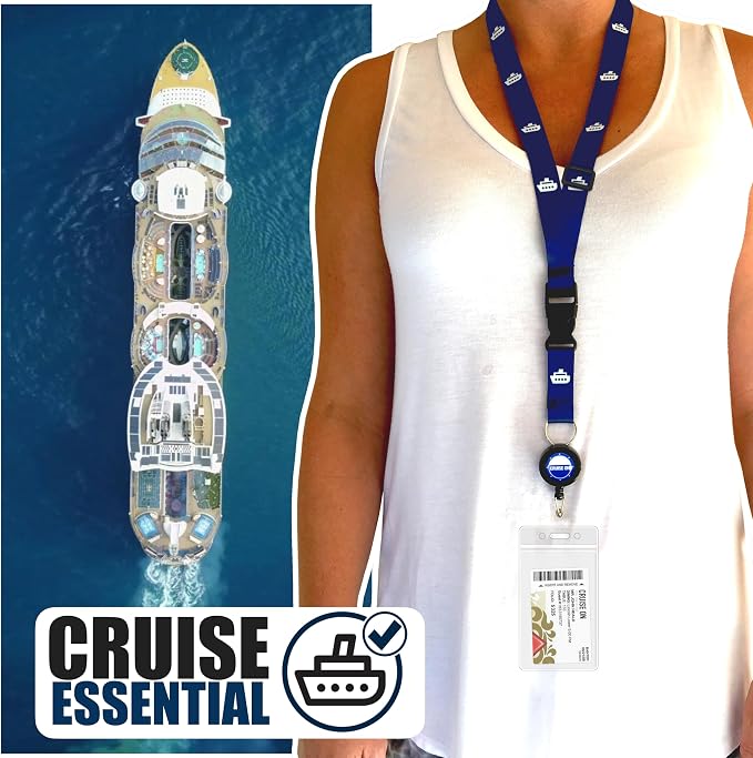 Cruise On Cruise Lanyard for Ship Cards – 2-Pack Retractable Badge & Waterproof - Image 2