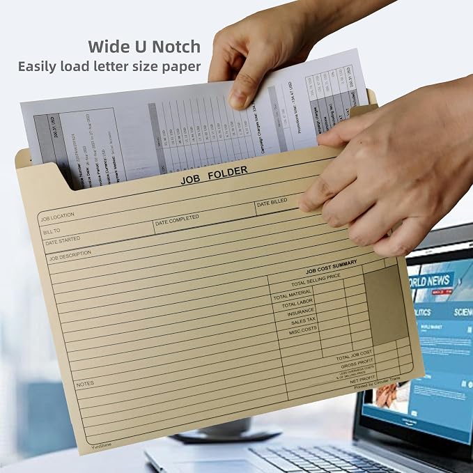 50 Pack Job Folder for Project Management, Heavy Duty Manila File Jacket 10x12 - Image 7