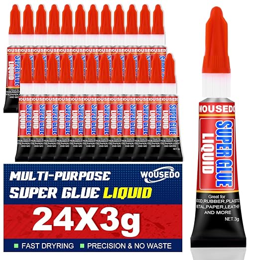 WOUSEDO 24 X 3g Super Glue Liquid, Fast Drying Cyanoacrylate Glue by Unknown