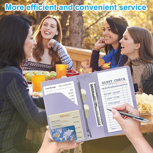 ACdream Server Books for Waitress, Guest Book Note Pad, Cute Pocket Leather - Image 5