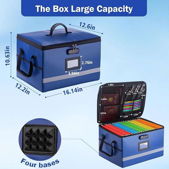 EXLIFBAG File Organizer, Fireproof File Box - Image 3