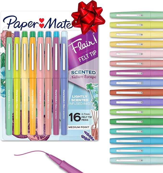 Paper Mate Flair Nature Escape Scented Felt Tip Pens, Medium Point, Teacher by Unknown
