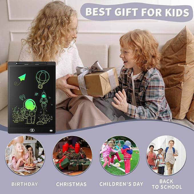 Genialba LCD Writing Board 12 Inches, Colourful Electronic Tablet, Portable - Image 7
