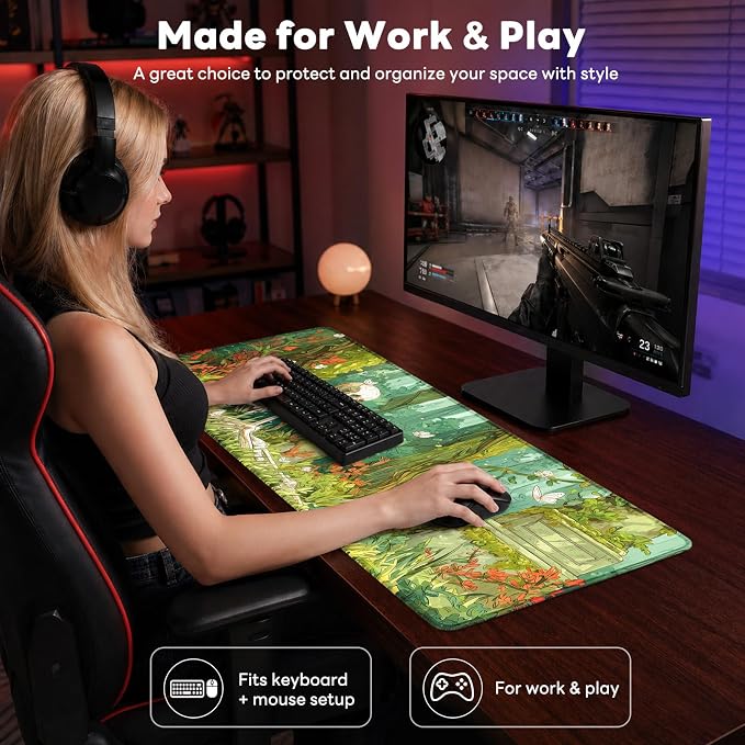 Desk Mat, Big Desk Pad, 31.5x11.8 Inches Extended Big Gaming Mouse Pad - Image 7