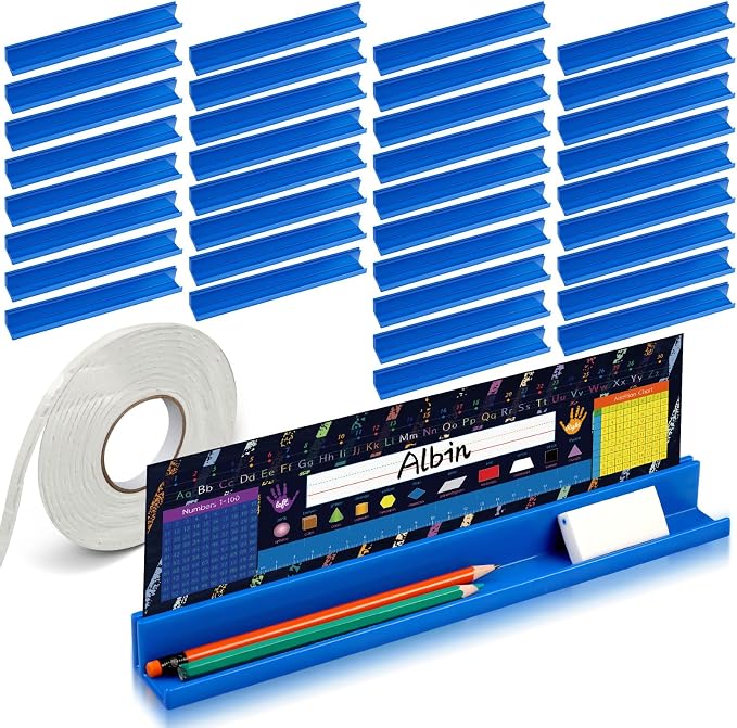 PerKoop 35 Pcs Classroom Desk Name Plates Holder by PerKoop