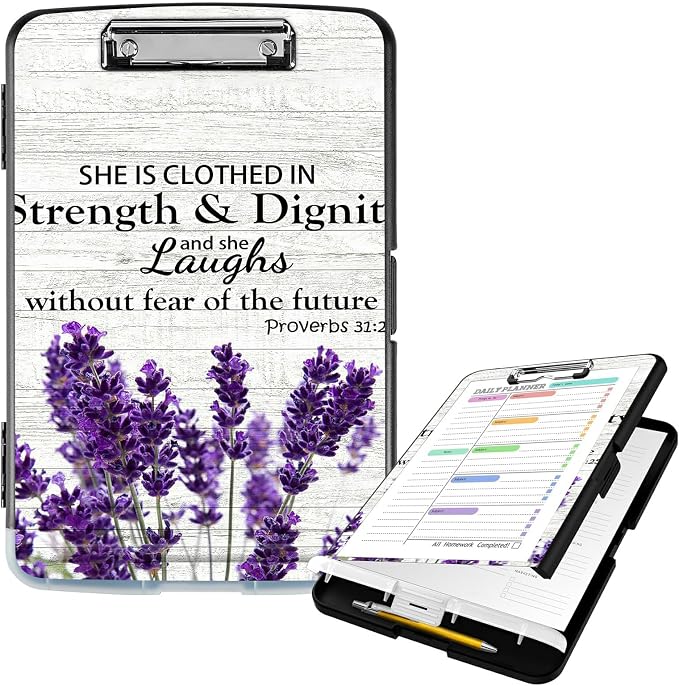 Clipboard with Storage High Capacity Plastic Nursing Clipboards with Pen Holder by Unknown