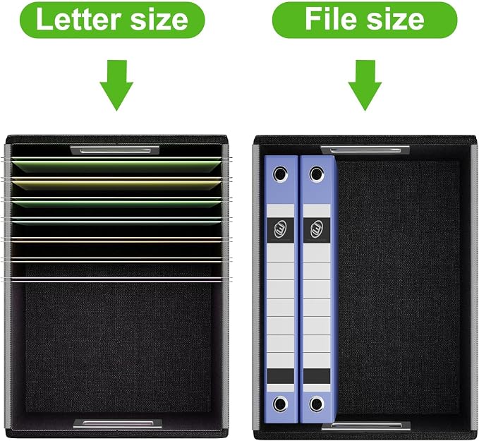 File Organizer Box with Lid, Collapsible Faux Leather Document Organizer - Image 5