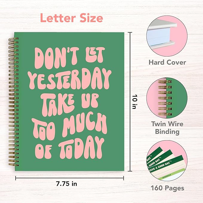 Undated Daily Planner Notebook 7.75x10, Cute Planner Notebook, Large Hardcover - Image 2
