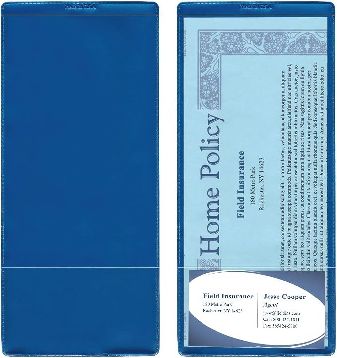 StoreSMART® - Metallic Blue Plastic Policy/Lotto Ticket Holders - 20-Pack - by StoreSMART