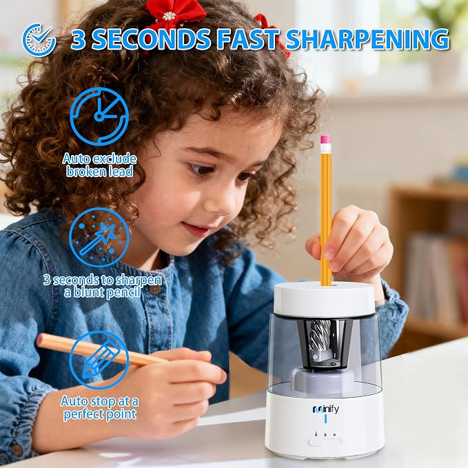 Pencil Sharpener Electric Pencil Sharpener Heavy Duty Blade Rechargeable - Image 2
