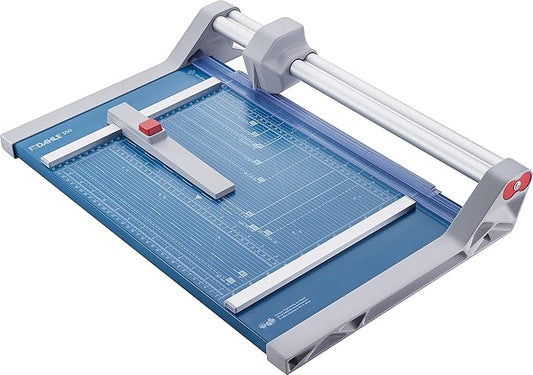 Dahle 550 Professional Rotary Trimmer, 14" Cut Length, 20 Sheet Capacity, Self-Sharpening, Dual Guide Bar, Automatic Clamp, German Engineered Paper Cutter-DeskLoop Office