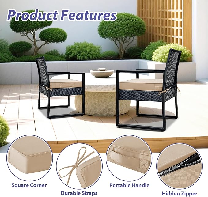 IPYNBAP Outdoor Chair Cushions Set of 4 -Waterproof Outdoor Seat Cushions - Image 5
