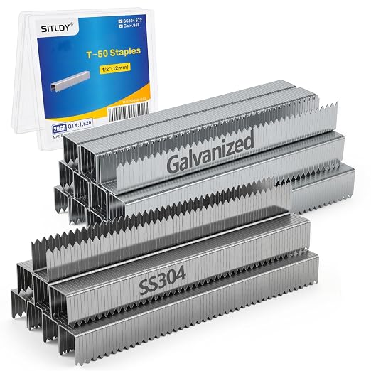 Heavy Duty T-50 Staples 1/2 inch Length 1620-Count, 3/8" Crown Beveled Chiseled by SITLDY