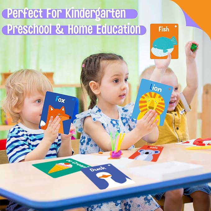 50 PCS Kid First Cognitive Flashcards, Double Sided Printed 7 in 1 Colorful - Image 6